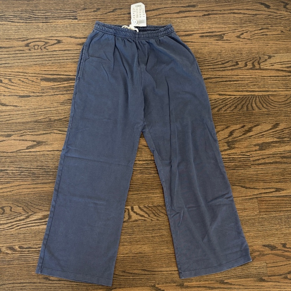 Brandy Melville Women’s Navy Blue Wide leg Lounge Sweat Thin Pants